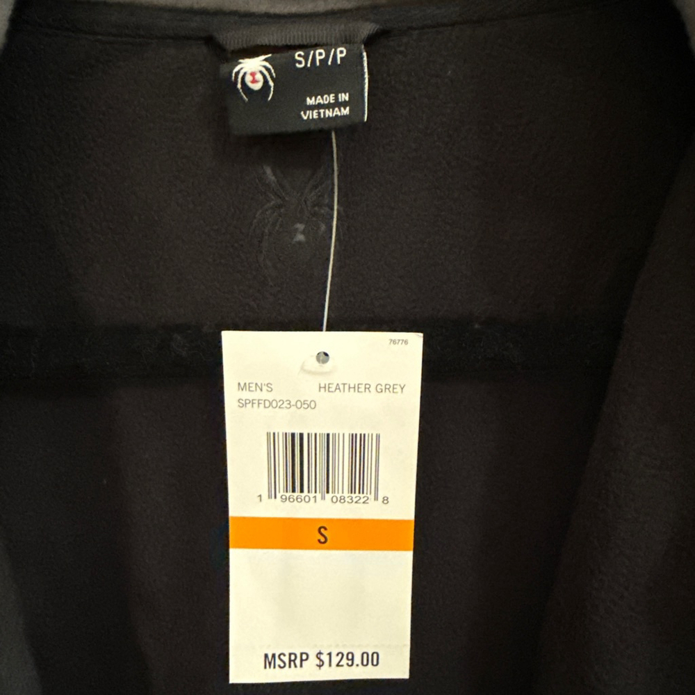Men's Spyder Performance Jacket S Heather Gray Black - Picture 4 of 6